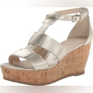 FRANCO SARTO Metallic Cork Wedge Sandal